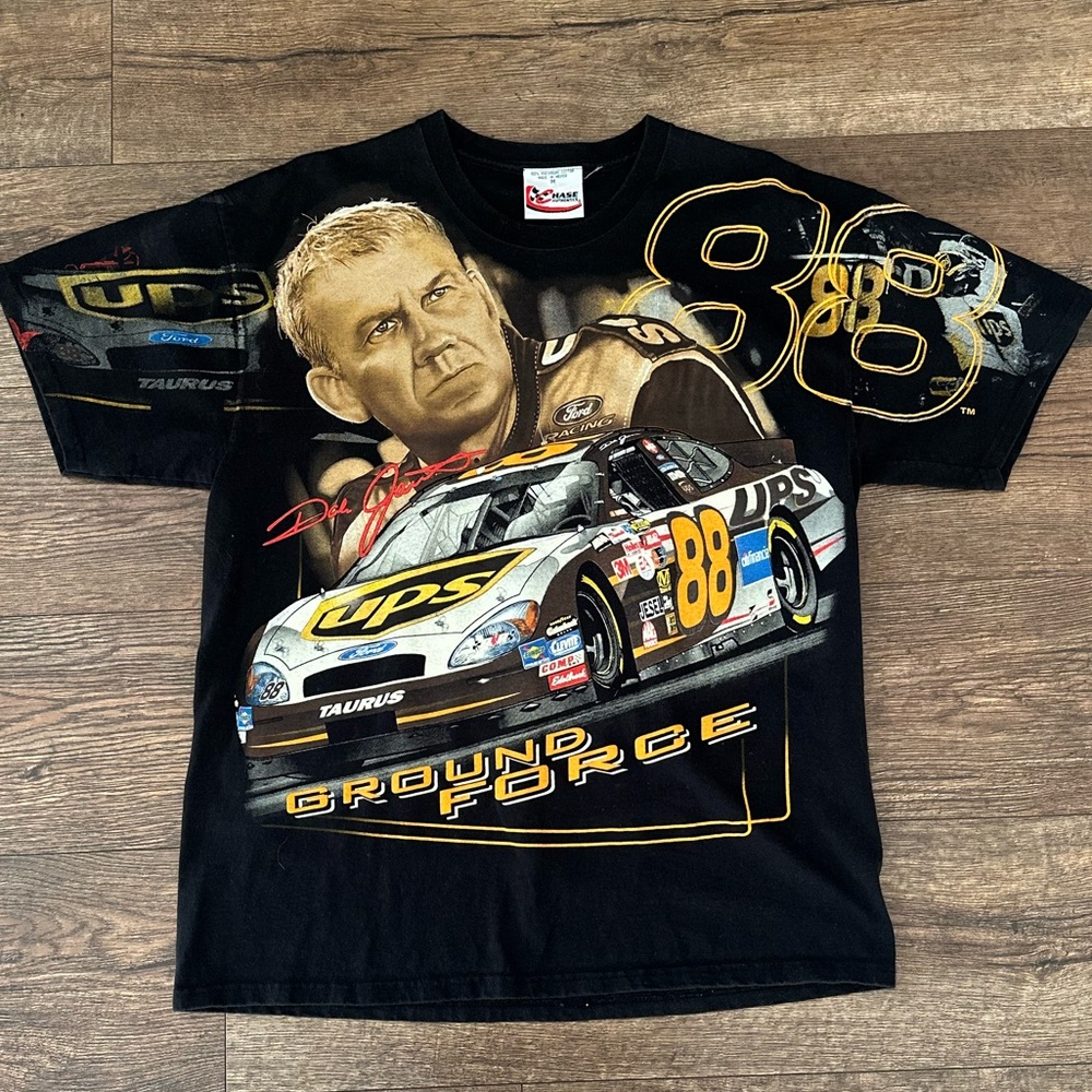 Vintage 90s Dale Jarrettaop NASCAR Shirt AOP Racing Shirt Size Medium
